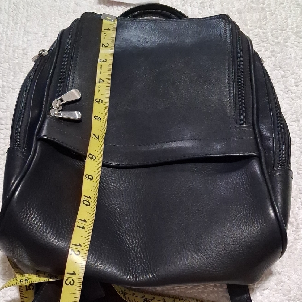 Stylish Black Leather Backpack - Picture 8 of 9